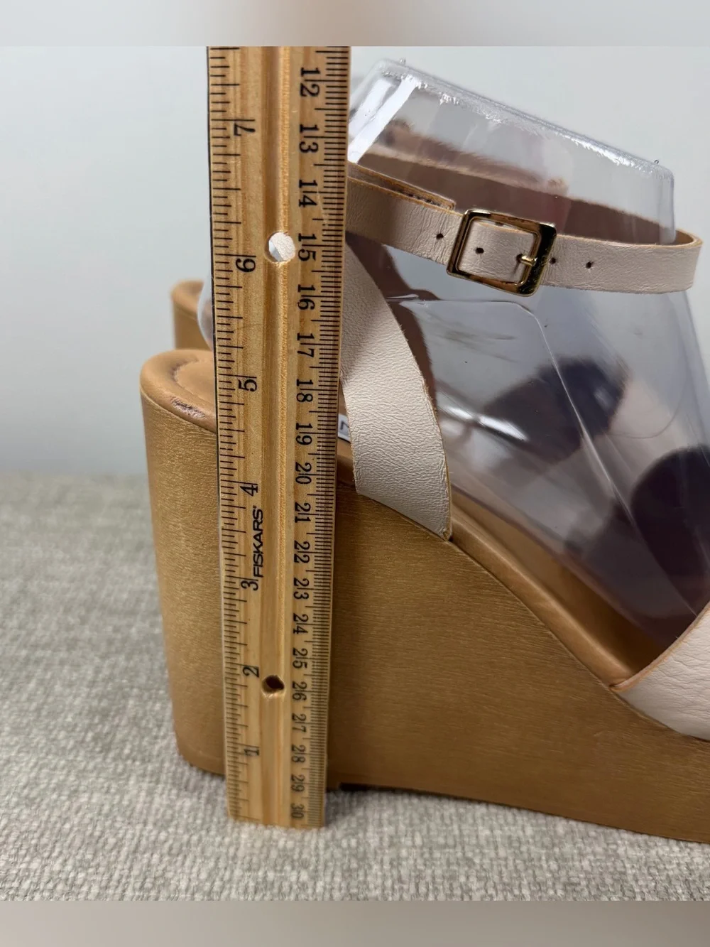 Steve Madden Welsh Ankle Strap Wedge Sandals Ivory White Size 10 Coquette Boho